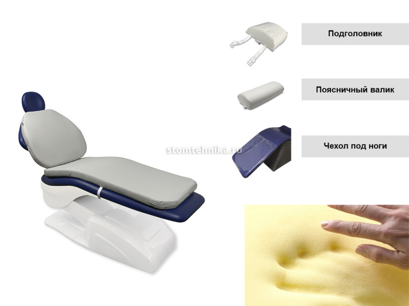 Комплект матрас Global наполнитель (Дания) + подголовник 122 + валик + чехол под ноги (Светло-серый)