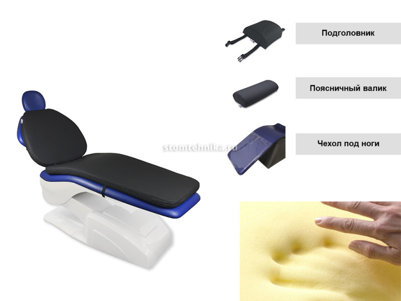 Комплект матрас Global наполнитель (Дания) + подголовник 122 + валик + чехол под ноги (Черный)