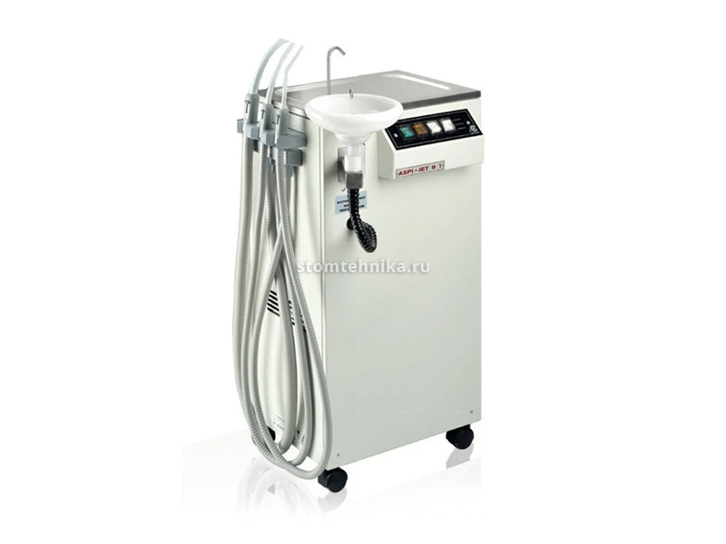 Стоматологический мобильный аспиратор Aspi-Jet 9 с плевательницей, автоматическим сливом и наполнени