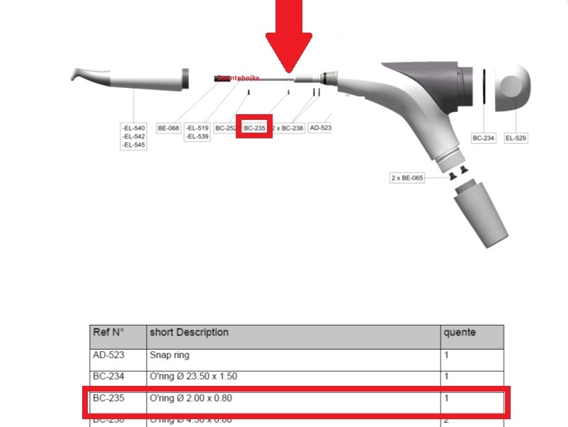 Кольцо уплотн. EMS Air Flow Handy 3 арт. BC-235