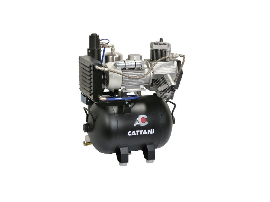 Компрессор Cattani 3-х цилиндровый 238 литров c осушителем без кожуха