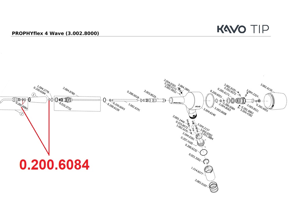 Кольцо уплотн. Kavo ProphyFlex 4 канюли / MULTIflex(малое) (1 шт) арт. 0.200.6084
