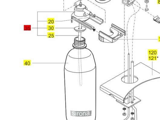 Защелка бутылки установки Sirona С8, С8+ арт. 5434241