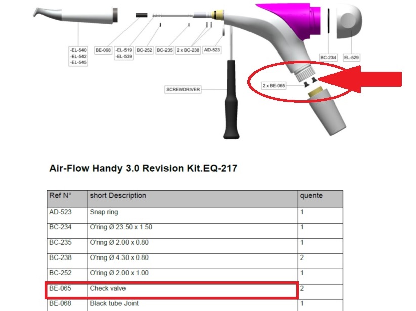 Клапан обратный EMS Air Flow Handy 3 арт. BE-065 