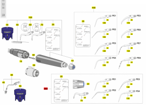 Набор насадок скалера Sirona SIROPERIO (PE1; PE2; PE3; PS4; 4 L) арт: 6129105