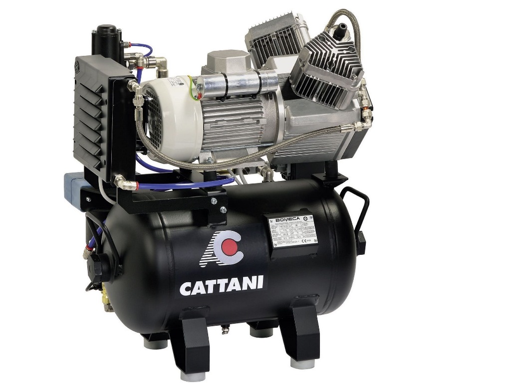Компрессор Cattani на 2 установки, 2 цилиндра, с осушителем (без кожуха)